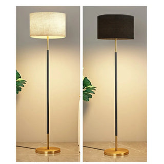 ZOWALA - Simple Modern Cylinder Black Metal LED Floor Lamp Image - 18