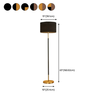 ZOWALA - Simple Modern Cylinder Black Metal LED Floor Lamp #size