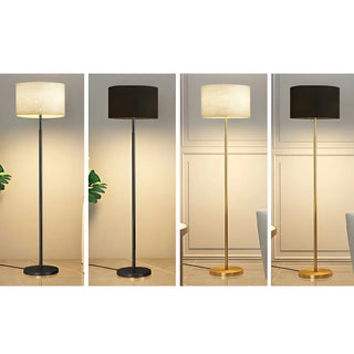 ZOWALA - Simple Modern Cylinder Black Metal LED Floor Lamp Image - 3