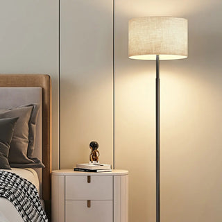 ZOWALA - Simple Modern Cylinder Black Metal LED Floor Lamp Image - 7