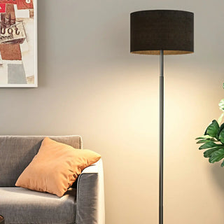 ZOWALA - Simple Modern Cylinder Black Metal LED Floor Lamp Image - 8