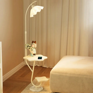 Modern Floral Adjustable Floor Lamp with Shelves Zawala Image - 10