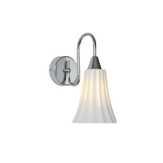White Fluted Ceramics Cone Shade Coppery Wall Lamp Zawala Image - 7