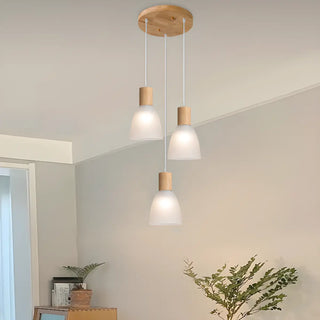 ZOWALA - Contemporary Frosted Glass Cylinder Pendant Light Image - 3