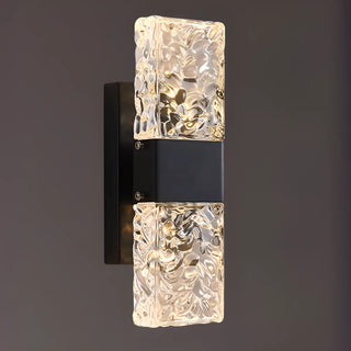 Modern Crystal Glass Rectangular Up Down Wall Sconce Zawala Image - 11