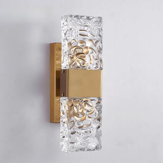 Modern Crystal Glass Rectangular Up Down Wall Sconce Zawala Image - 12