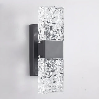 Modern Crystal Glass Rectangular Up Down Wall Sconce Zawala Image - 13