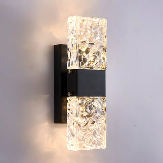 Modern Crystal Glass Rectangular Up Down Wall Sconce Zawala Image - 14