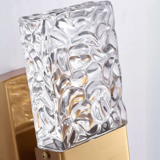 Modern Crystal Glass Rectangular Up Down Wall Sconce Zawala Image - 15