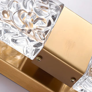 Modern Crystal Glass Rectangular Up Down Wall Sconce Zawala Image - 16
