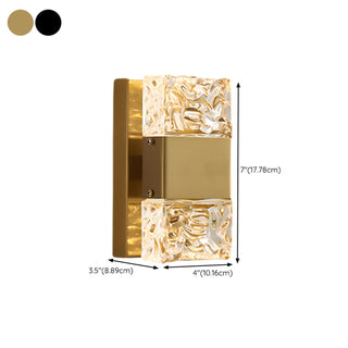 Modern Crystal Glass Rectangular Up Down Wall Sconce Zawala #size