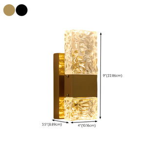 Modern Crystal Glass Rectangular Up Down Wall Sconce Zawala Image - 19
