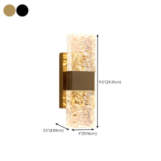 Modern Crystal Glass Rectangular Up Down Wall Sconce Zawala Image - 20