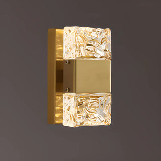 Modern Crystal Glass Rectangular Up Down Wall Sconce Zawala Image - 4