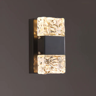 Modern Crystal Glass Rectangular Up Down Wall Sconce Zawala Image - 5