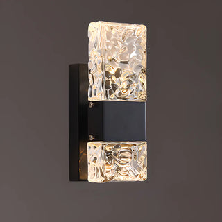 Modern Crystal Glass Rectangular Up Down Wall Sconce Zawala Image - 8