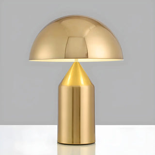 Modern Black Dome Shade Geometric Base Table Lamp Zawala Image - 10