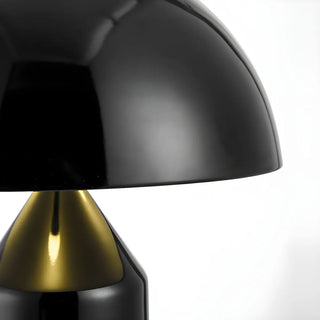 Modern Black Dome Shade Geometric Base Table Lamp Zawala Image - 11
