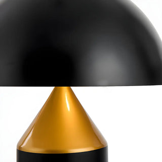 Modern Black Dome Shade Geometric Base Table Lamp Zawala Image - 12