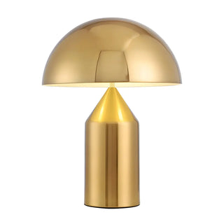 Modern Black Dome Shade Geometric Base Table Lamp Zawala Image - 14