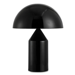 Modern Black Dome Shade Geometric Base Table Lamp Zawala Image - 16