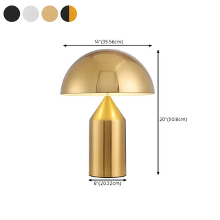 Modern Black Dome Shade Geometric Base Table Lamp Zawala Image - 21