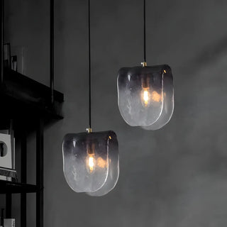 Artistic Geometric Glass Dining Room Black  Pendant Light Zawala Image - 4