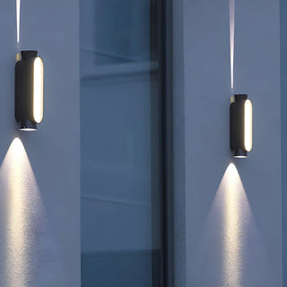 Cylinder Modern Black Metal LED Exterior Wall Light Zawala Image - 1