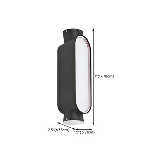 Cylinder Modern Black Metal LED Exterior Wall Light Zawala #size