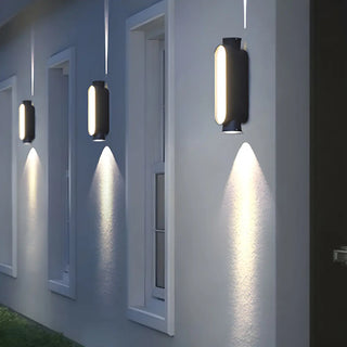 Cylinder Modern Black Metal LED Exterior Wall Light Zawala Image - 2