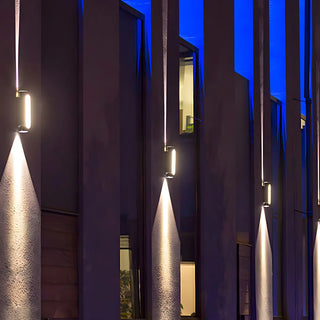 Cylinder Modern Black Metal LED Exterior Wall Light Zawala Image - 5