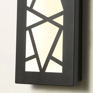 Modern Geometric Black Outdoor Wall Sconce Zawala Image - 11