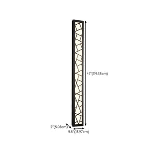 Modern Geometric Black Outdoor Wall Sconce Zawala #size