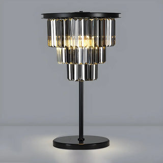 Elegant Geometric Crystal Black Bedroom Table Lamp Zawala Image - 10