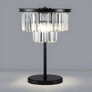 Elegant Geometric Crystal Black Bedroom Table Lamp Zawala Image - 11
