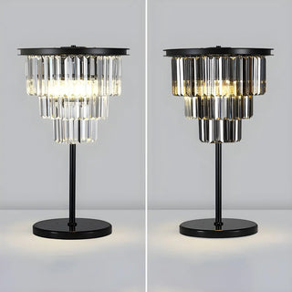 Elegant Geometric Crystal Black Bedroom Table Lamp Zawala Image - 13