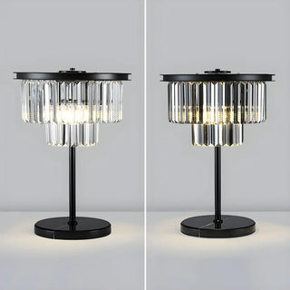 Elegant Geometric Crystal Black Bedroom Table Lamp Zawala Image - 15