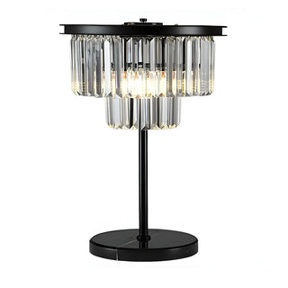 Elegant Geometric Crystal Black Bedroom Table Lamp Zawala Image - 20