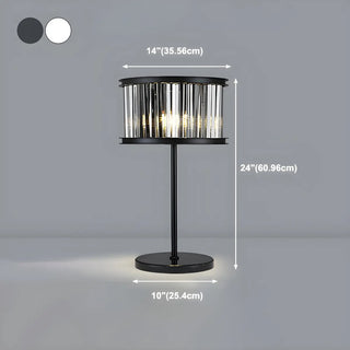 Elegant Geometric Crystal Black Bedroom Table Lamp Zawala #size