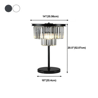 Elegant Geometric Crystal Black Bedroom Table Lamp Zawala Image - 22