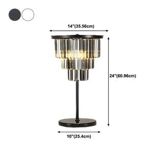 Elegant Geometric Crystal Black Bedroom Table Lamp Zawala Image - 23