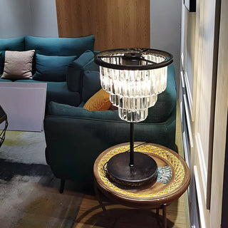 Elegant Geometric Crystal Black Bedroom Table Lamp Zawala Image - 7