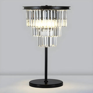 Elegant Geometric Crystal Black Bedroom Table Lamp Zawala Image - 9