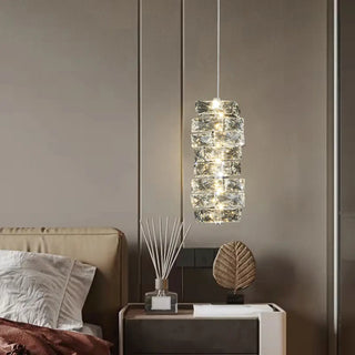 ZOWALA - Luxury Chrome Geometric Crystal Pendant Light Image - 1