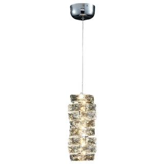ZOWALA - Luxury Chrome Geometric Crystal Pendant Light Image - 10