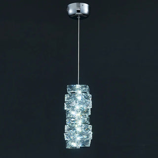 ZOWALA - Luxury Chrome Geometric Crystal Pendant Light Image - 12