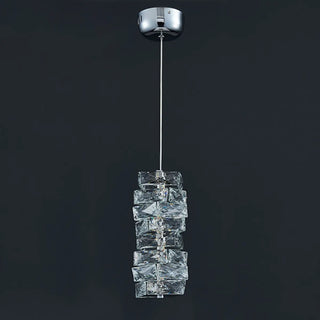 ZOWALA - Luxury Chrome Geometric Crystal Pendant Light Image - 13