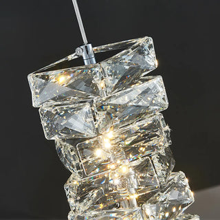 ZOWALA - Luxury Chrome Geometric Crystal Pendant Light Image - 17