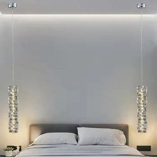 ZOWALA - Luxury Chrome Geometric Crystal Pendant Light Image - 4