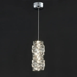 ZOWALA - Luxury Chrome Geometric Crystal Pendant Light Image - 6